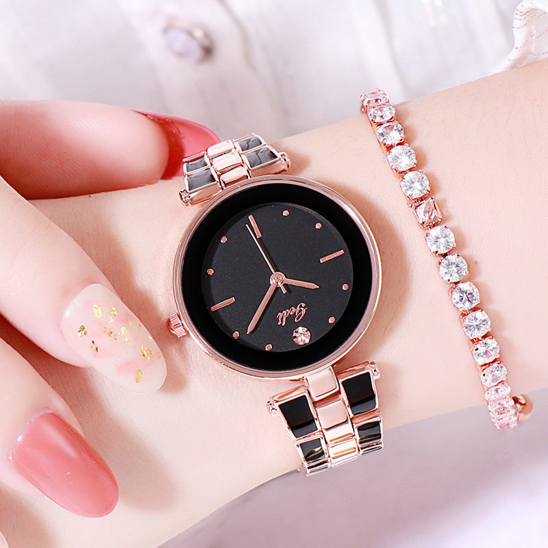 Elegant White Quartz Watch for Students & Fashion-Forward Women
