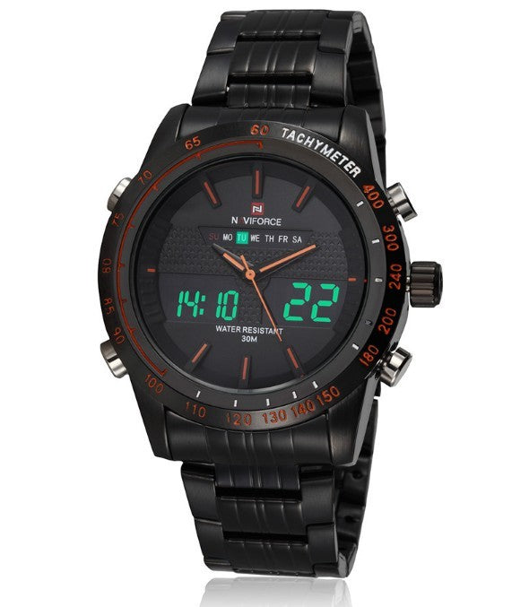 Steel Band Waterproof Electronic Sports Watch