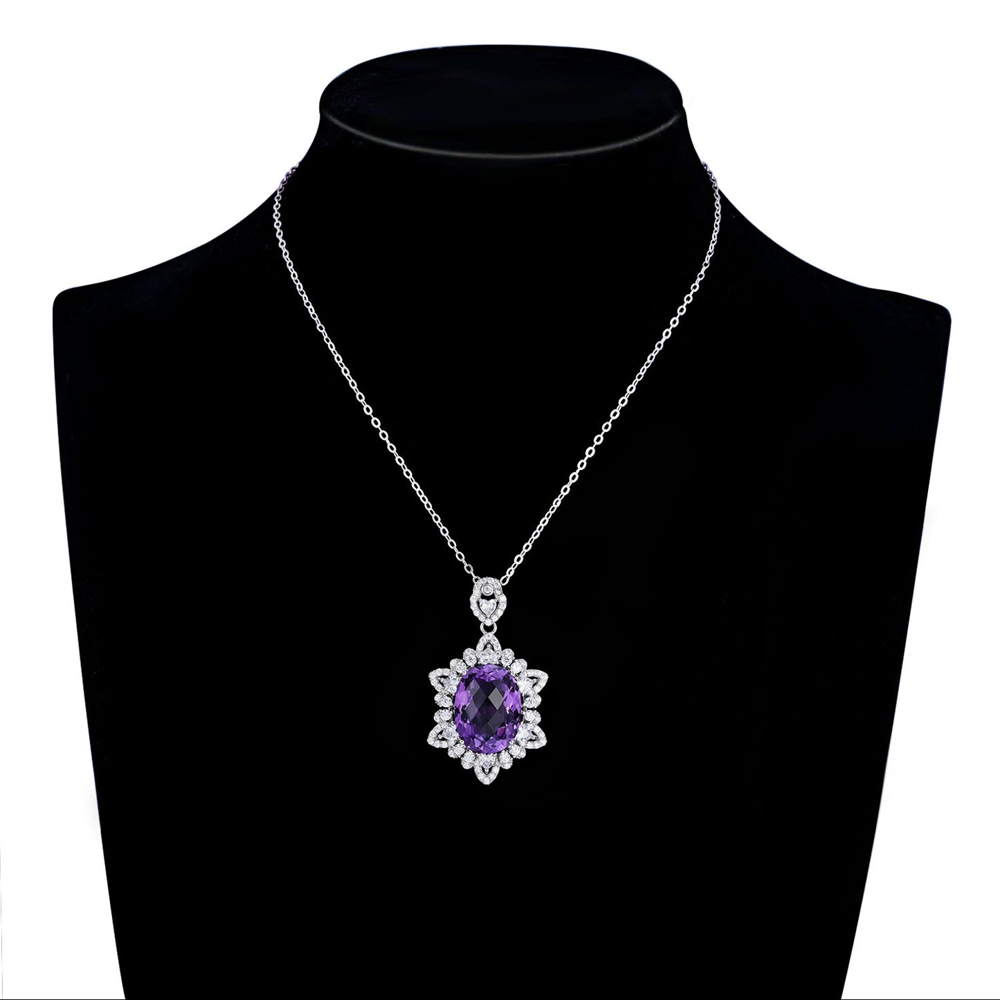 Natural Amethyst Pendant Necklace
