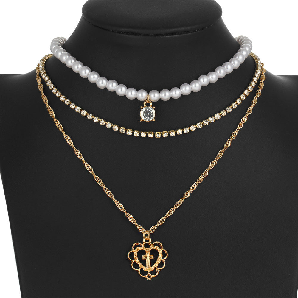 Multilayer Crystal Pearl Choker