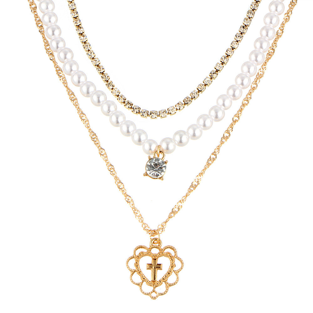 Multilayer Crystal Pearl Choker