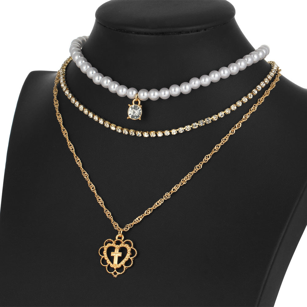 Multilayer Crystal Pearl Choker