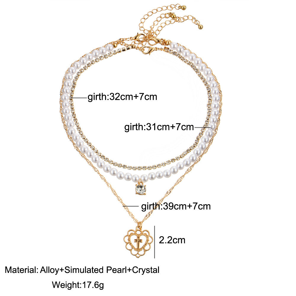 Multilayer Crystal Pearl Choker
