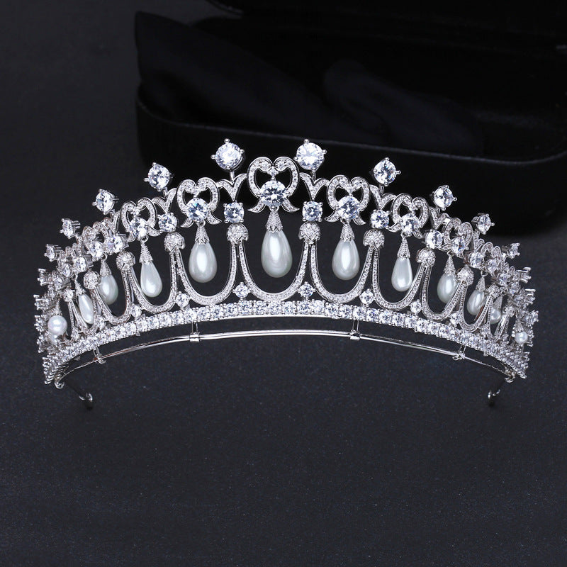 Pearl and Zircon Bridal Tiara