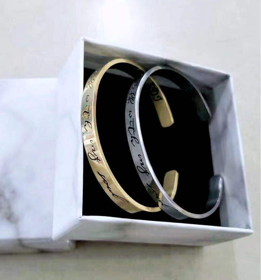 Inspirational Stainless Steel Cuff Bracelet