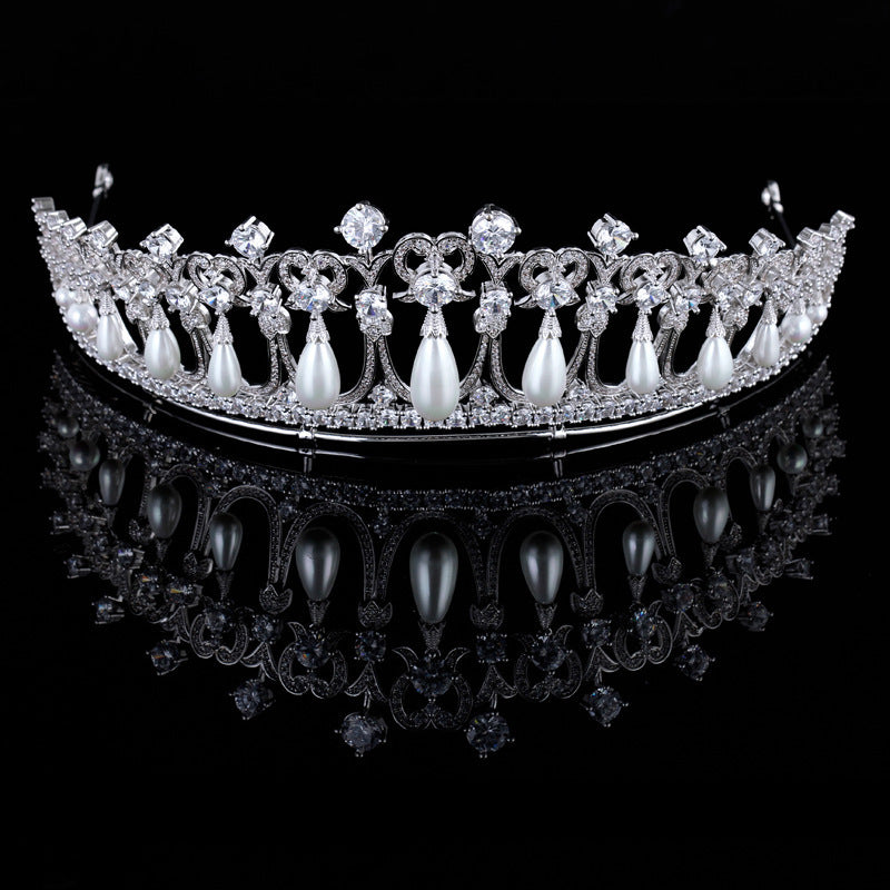 Pearl and Zircon Bridal Tiara