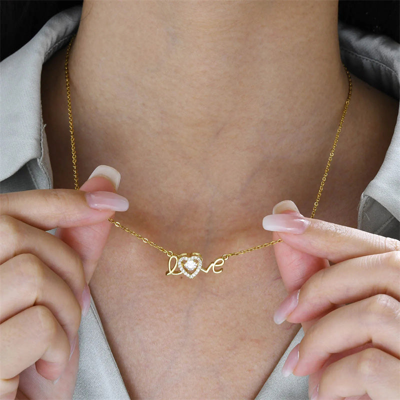 Elegant Love Letter Titanium Steel Necklace