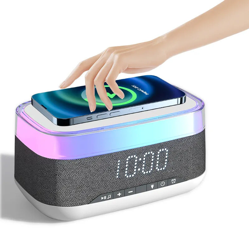 Intelligent Multifunctional Alarm Clock with Bluetooth Speaker & Wireless Charger