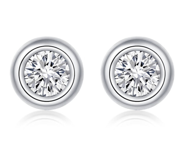 S925 Sterling Silver Round Moissanite Jewelry Set