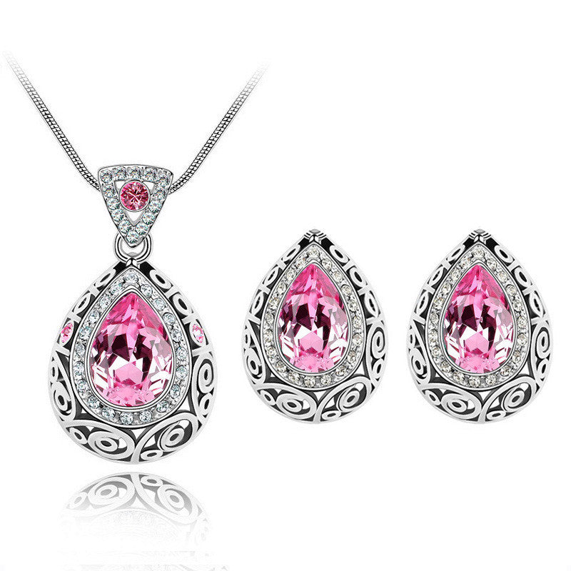 Vintage Regal Crystal Teardrop Jewelry Set