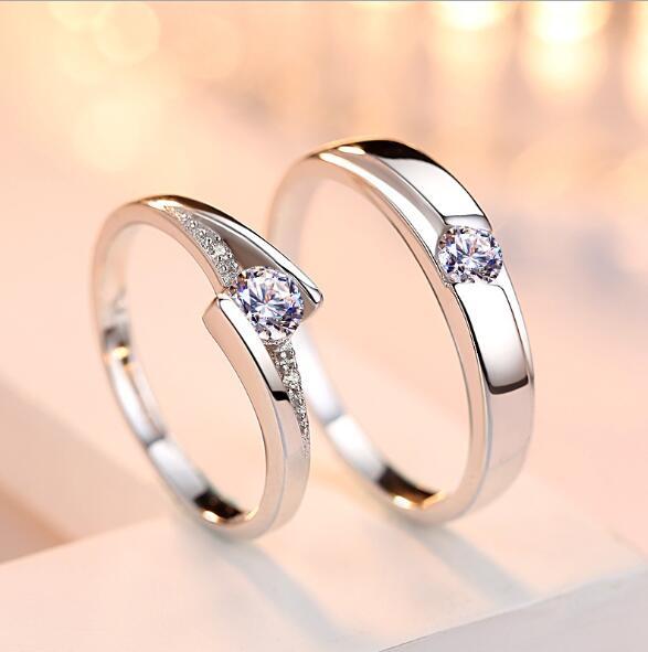 Adjustable Simulation Diamond Couple Rings