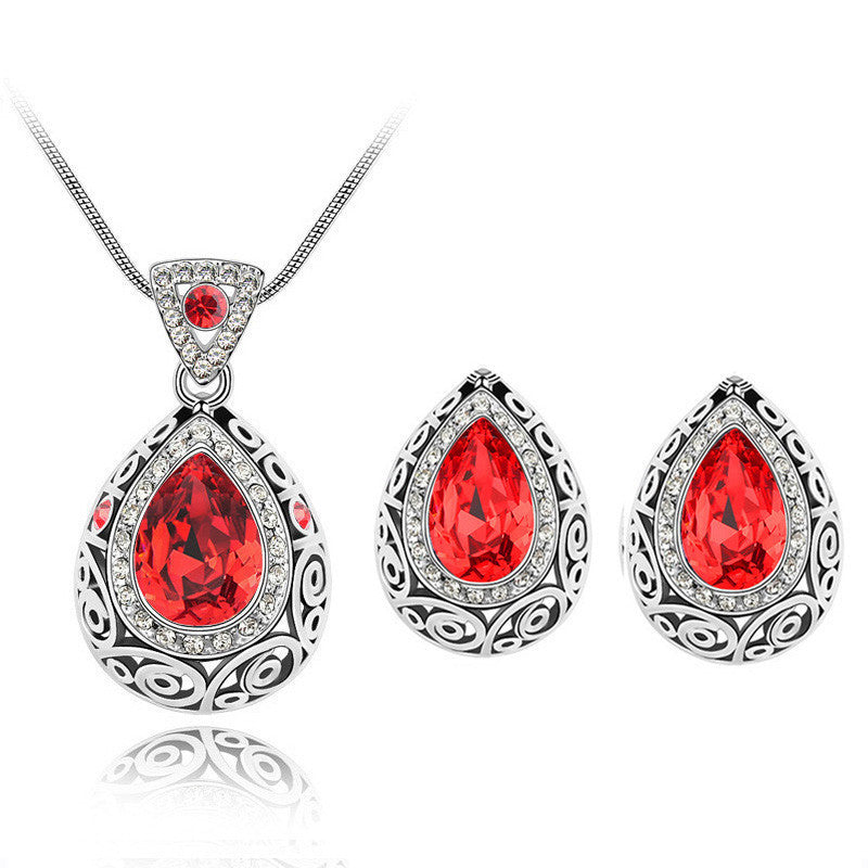 Vintage Regal Crystal Teardrop Jewelry Set