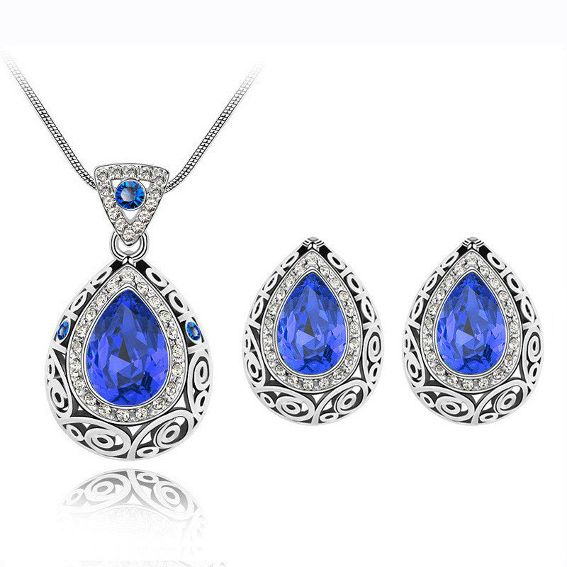 Vintage Regal Crystal Teardrop Jewelry Set