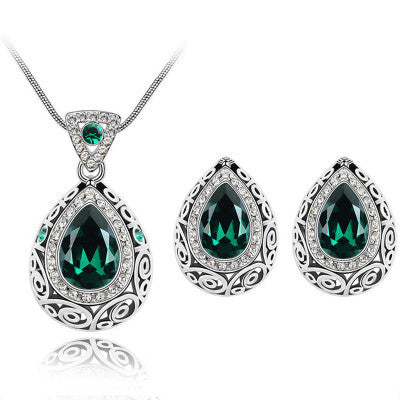 Vintage Regal Crystal Teardrop Jewelry Set
