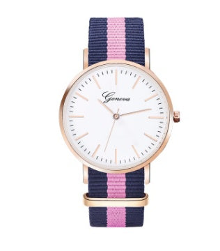 Trendy Canvas Strap Quartz Couple Watch