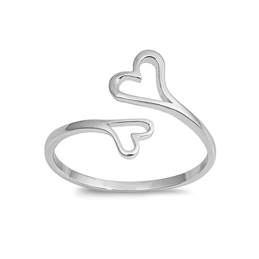 Titanium Love Heart Adjustable Ring