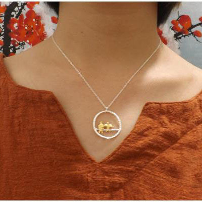 Elegant Sterling Silver Bird Pendant Necklace