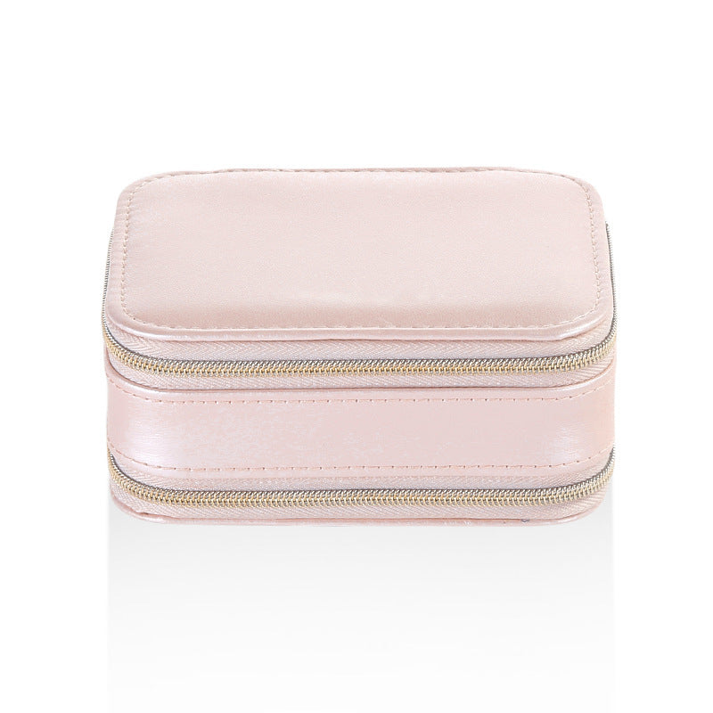 Simple Zipper Leather Jewelry Box