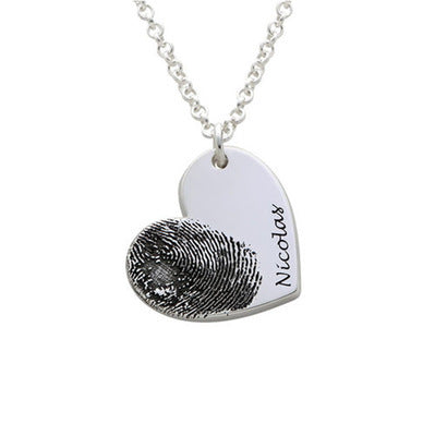 Personalized Fingerprint and Name Necklace
