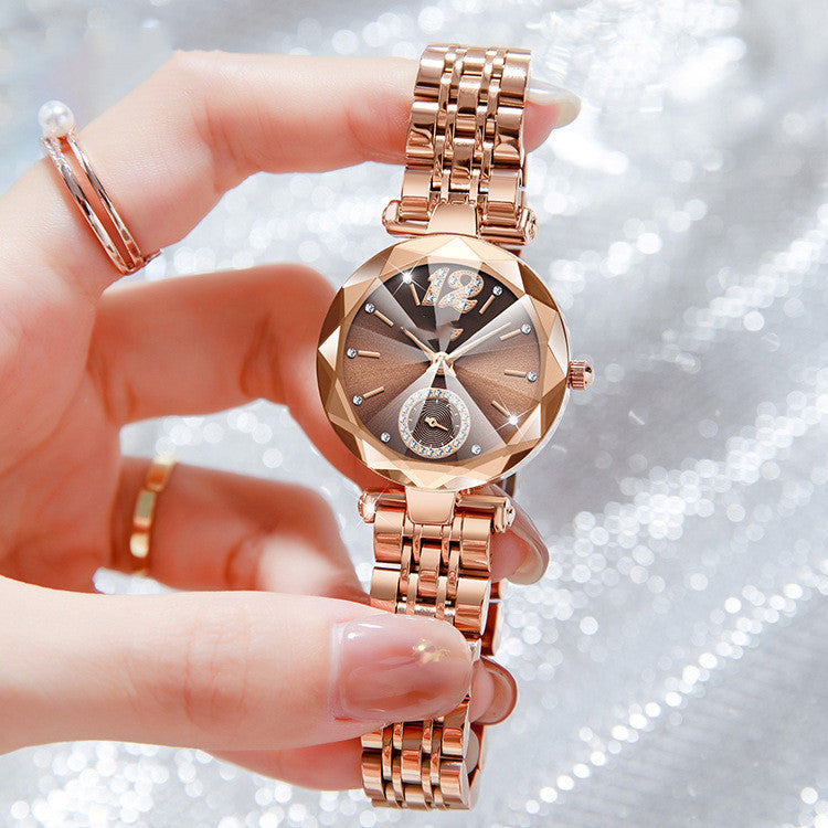 Exquisite Women's Gradient Diamond-Face Quartz Watch