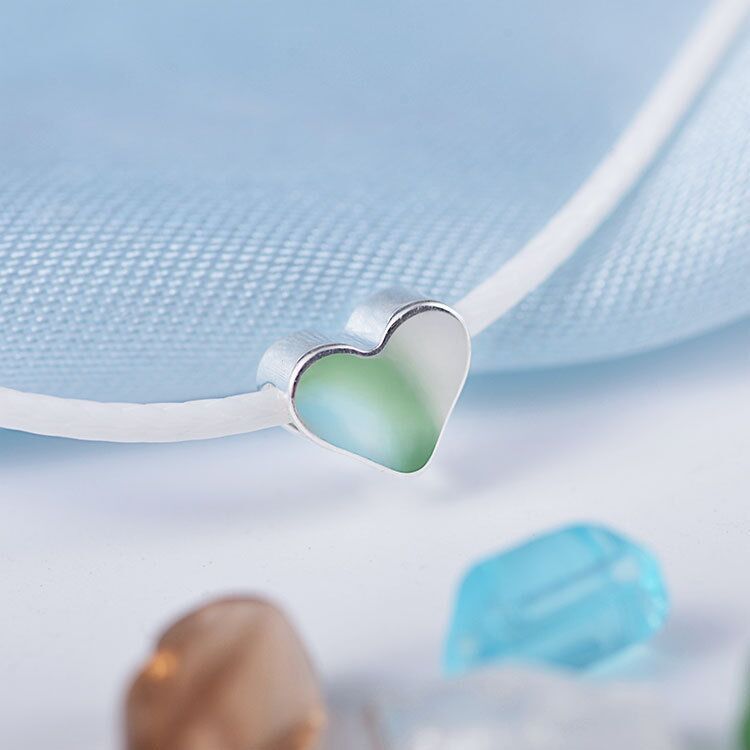 Boho Layered Silver Heart Anklet