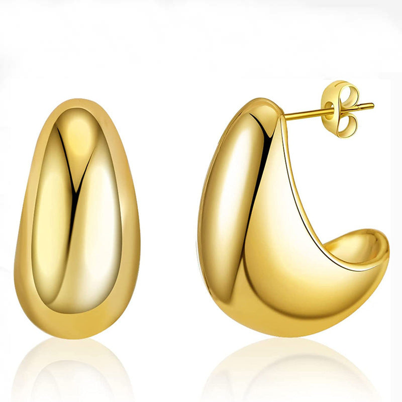 Chic Metal Drop Earrings: Golden & Silver Geometric Designs
