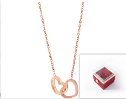 Forever Double Heart Custom Name Necklace