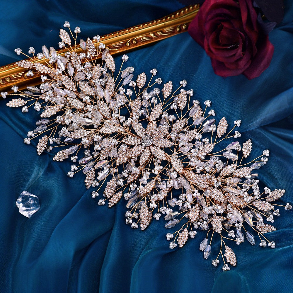 Opulent Gold Exaggerated Bridal Headpiece Set