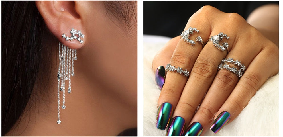 Shining Star Tassel Drop Earrings