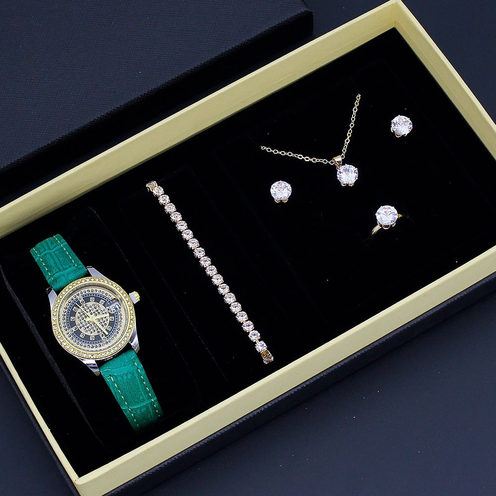 Elegant Women's Watch & Jewelry Gift Set