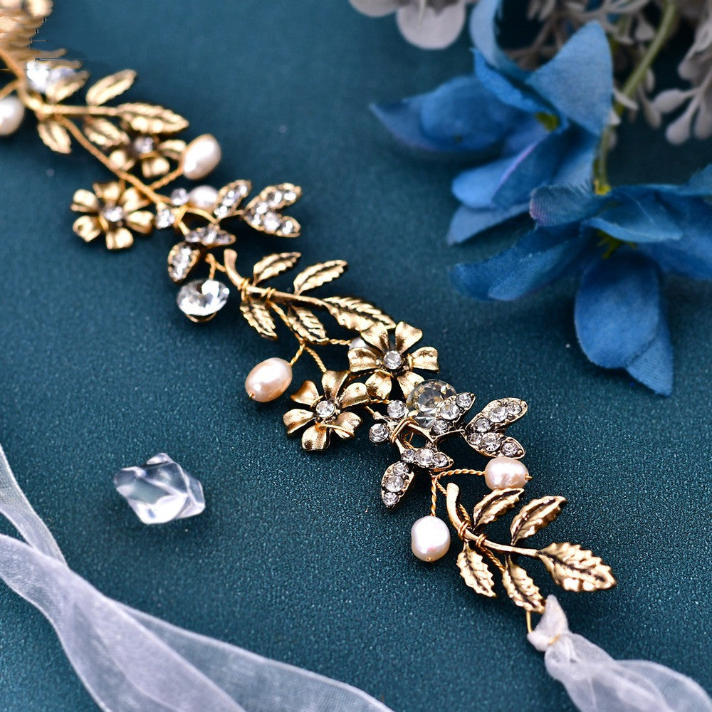 Freshwater Pearl and Leaf Hair Band Set