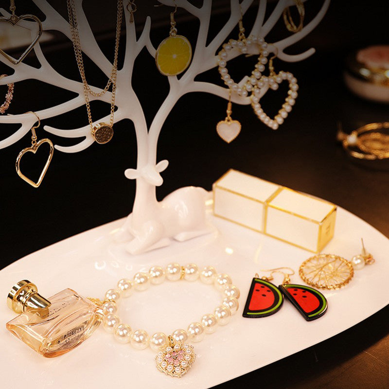 Antler Deer Jewelry Display Stand with Storage