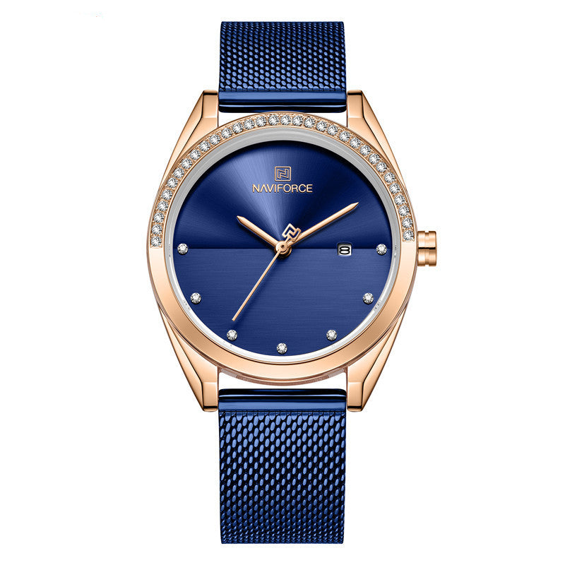 Elegant Waterproof Quartz Watch for Women with Calendar