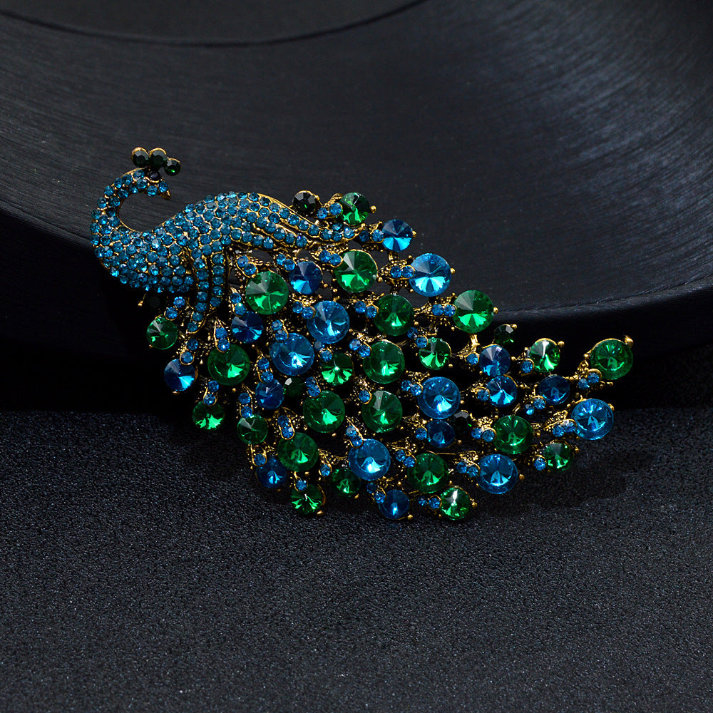 Colorful Peacock Metal Brooch