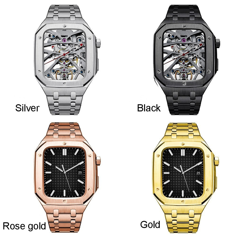 Stainless Steel Double Row Armor Strap & Case for Apple Watch