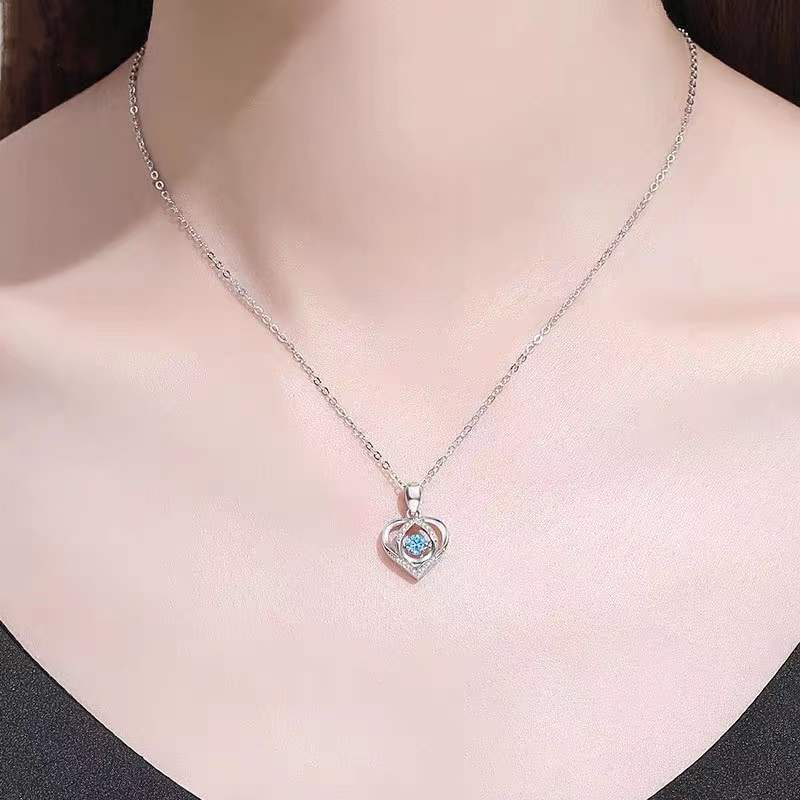 S925 Beating Heart Luxury Rhinestone Necklace