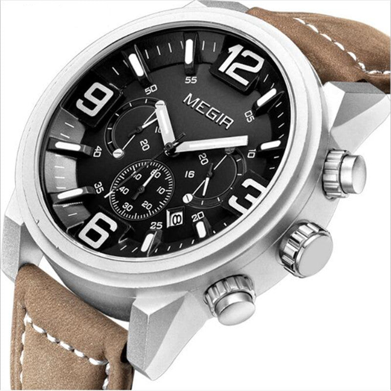 Men's Three-Eye Luminous Waterproof Sport Watch