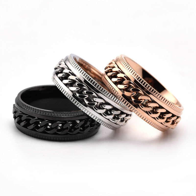 Men's Stainless Steel Spinner Fidget Band