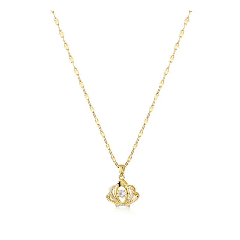 Titanium Steel Perfume Bottle Pendant Necklace - Trendy Zircon Charm