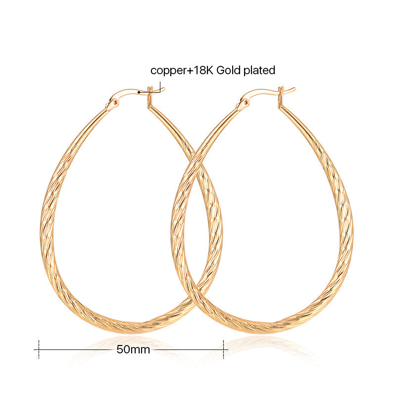 Golden Textured Frosted Drop Earrings