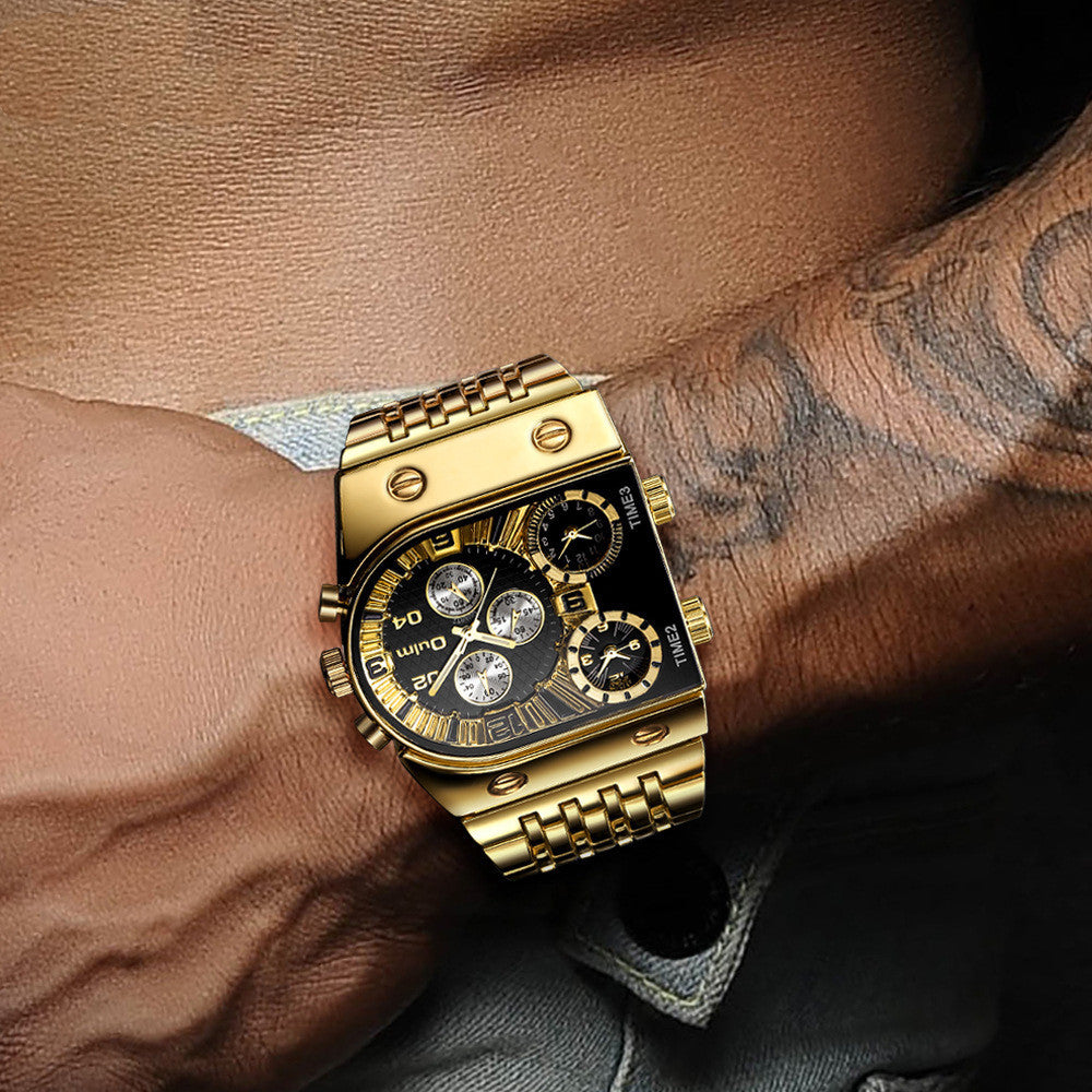 Luminous Men's Casual Gold Steel Band Watch