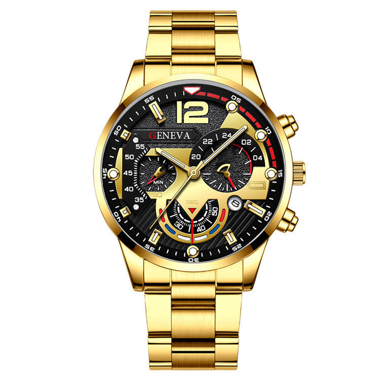 Men's Business Quartz Watch & Bracelet Set