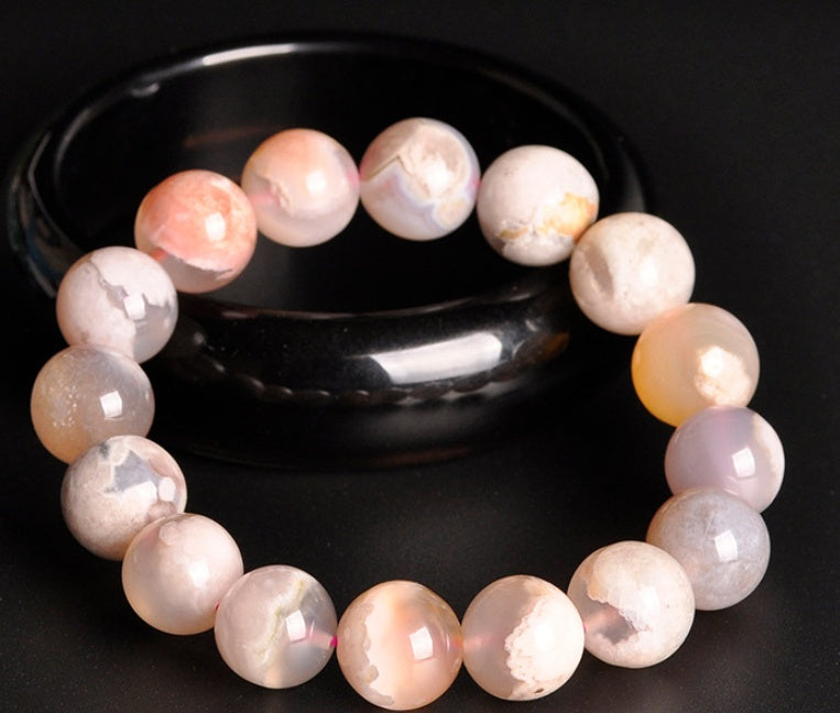 Cherry Blossom Agate Beaded Bracelet