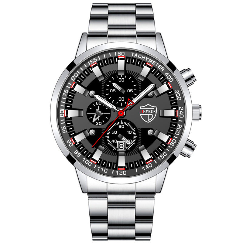 Men's Luminous Stainless Steel Quartz Watch