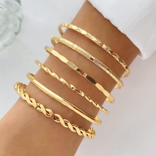 Bohemian Geometric Chain Bracelet Set