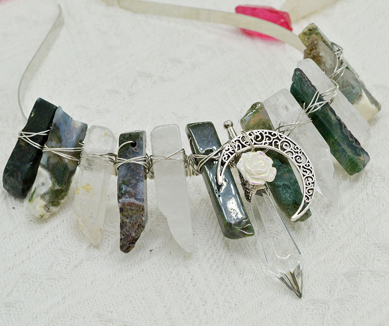 Enchanted Bloom Natural Crystal Hair Crown