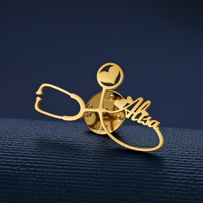 DIY Name Letter Stethoscope Brooch
