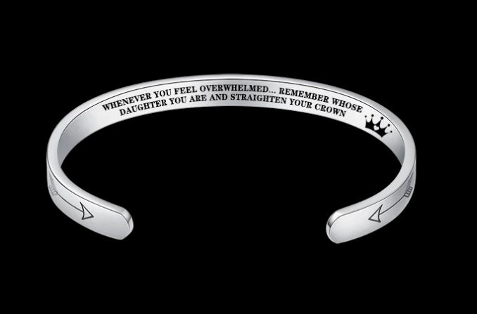 Inspirational Stainless Steel Cuff Bracelet