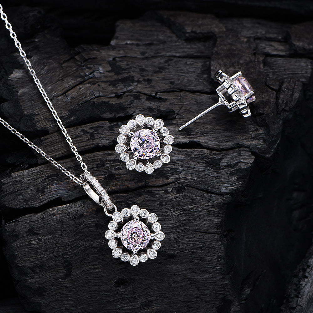 925 Sterling Silver Diamond Jewelry Set