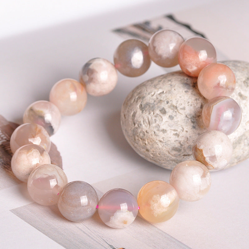 Cherry Blossom Agate Beaded Bracelet